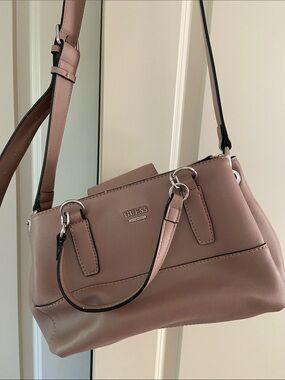 GUESS Dusty Rose Leather Crossbody Satchel